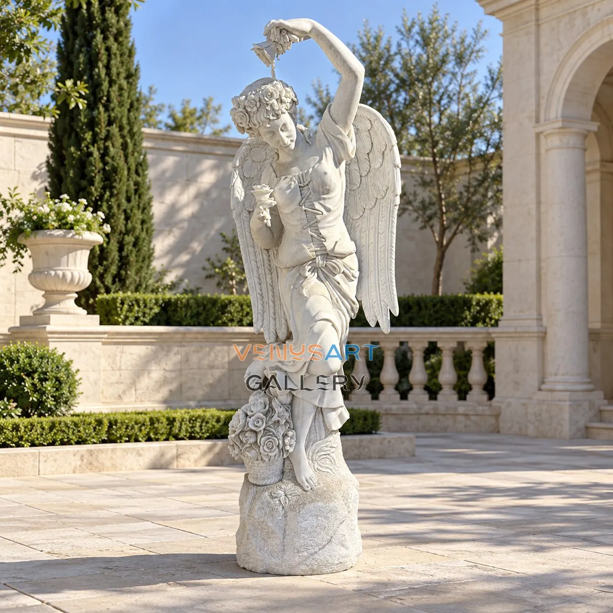 Winged Shield Bearing Figure — placement concept, not an installed project