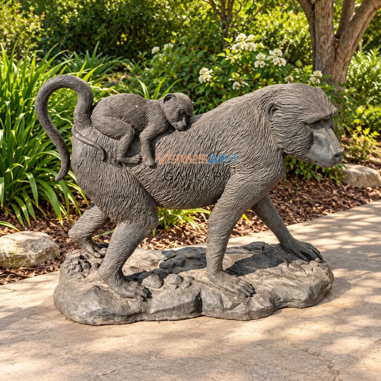 Monkey Riding Baboon Sculpture — placement concept, not an installed project