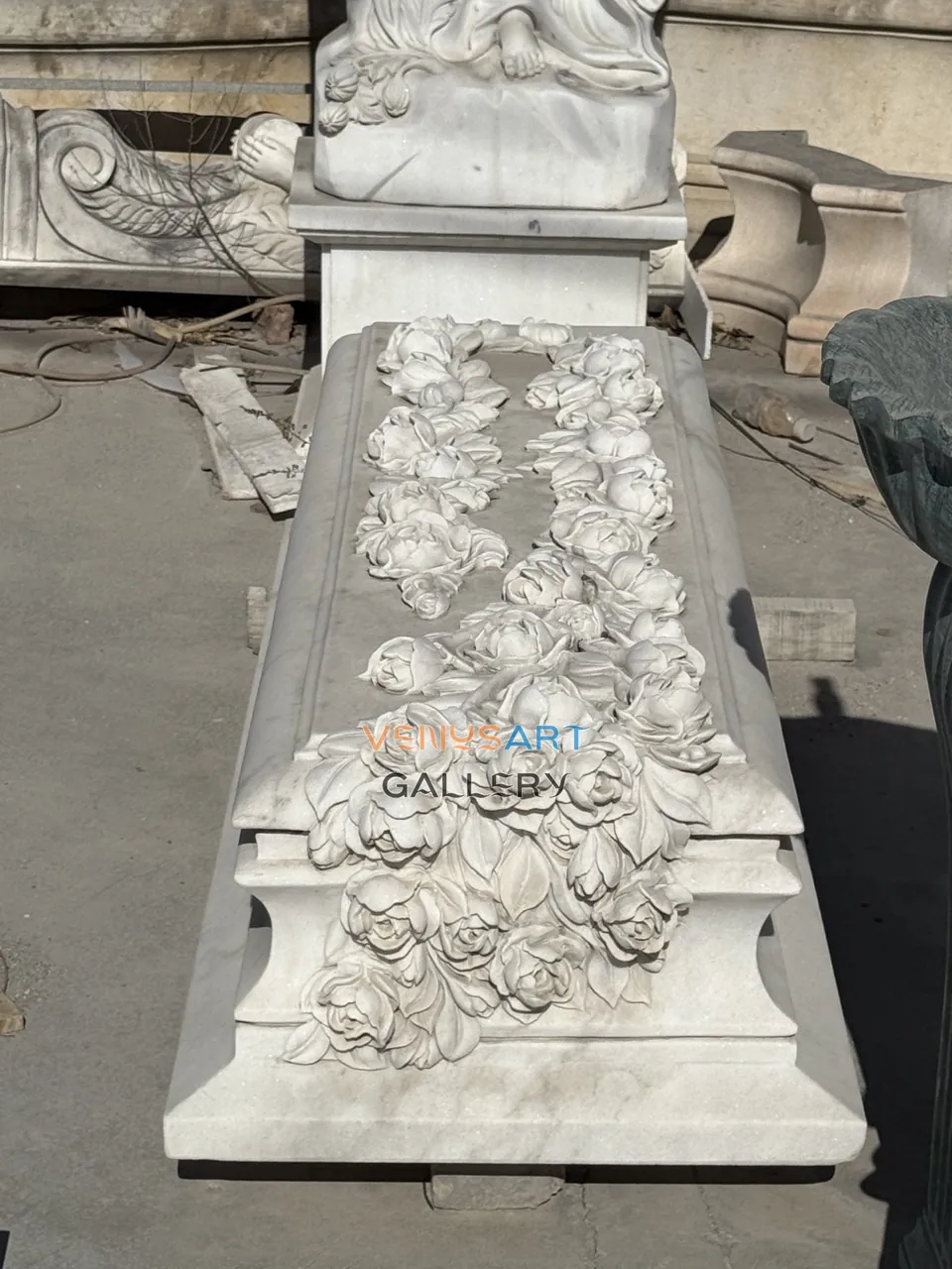 Rose Relief Memorial Slab — product photograph 2 showing the reference form and finish