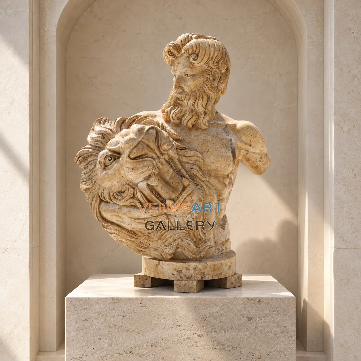 Two Tone Bearded Figure Bust — placement concept, not an installed project