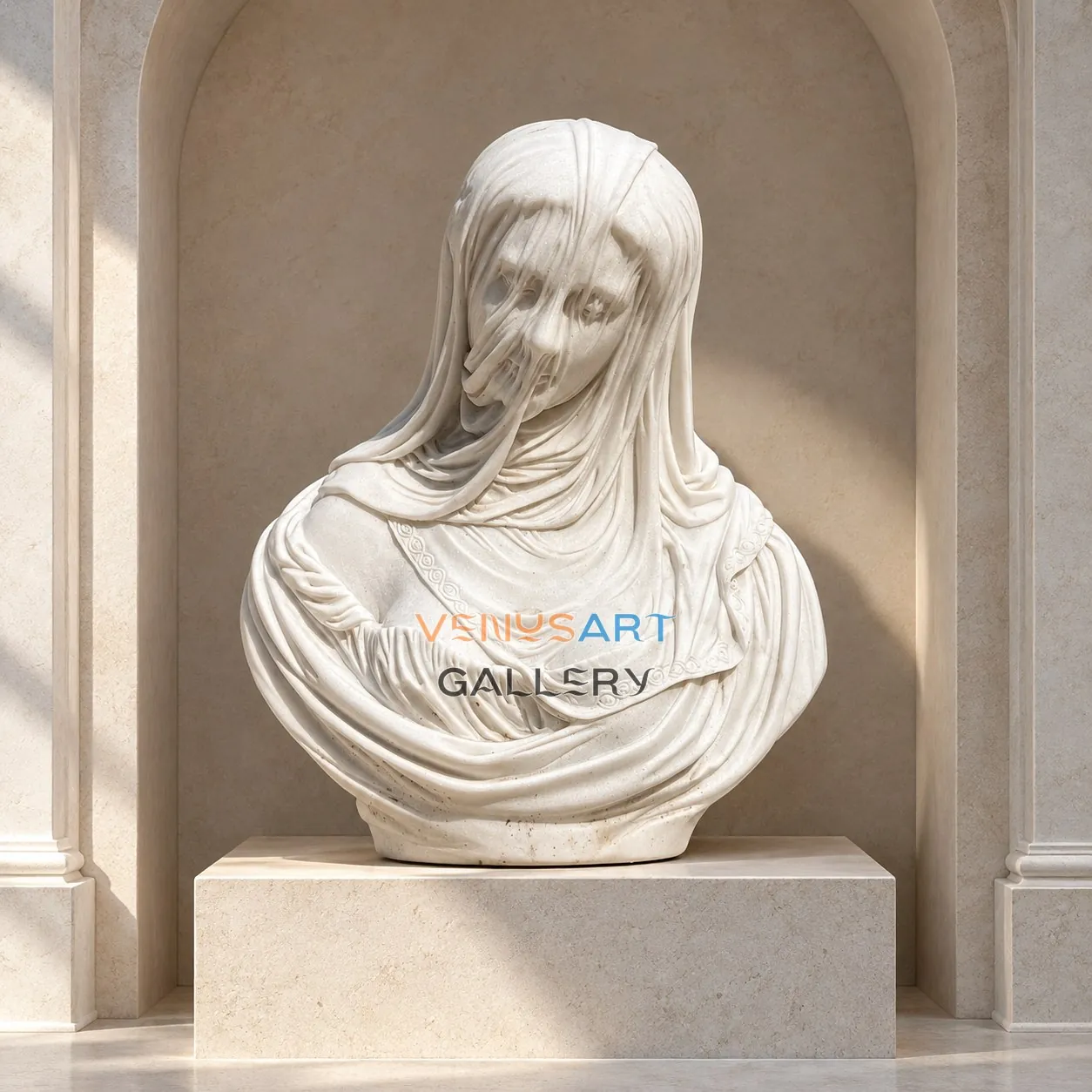Buste de la Vierge Marie voilée