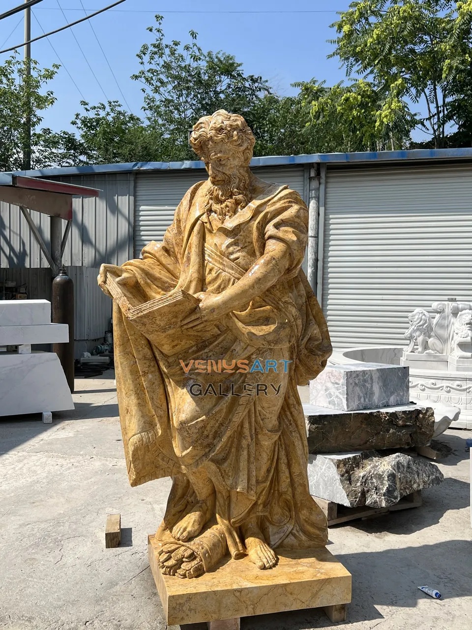 Warm Stone Seated Draped Figure — product photograph 1 showing the reference form and finish