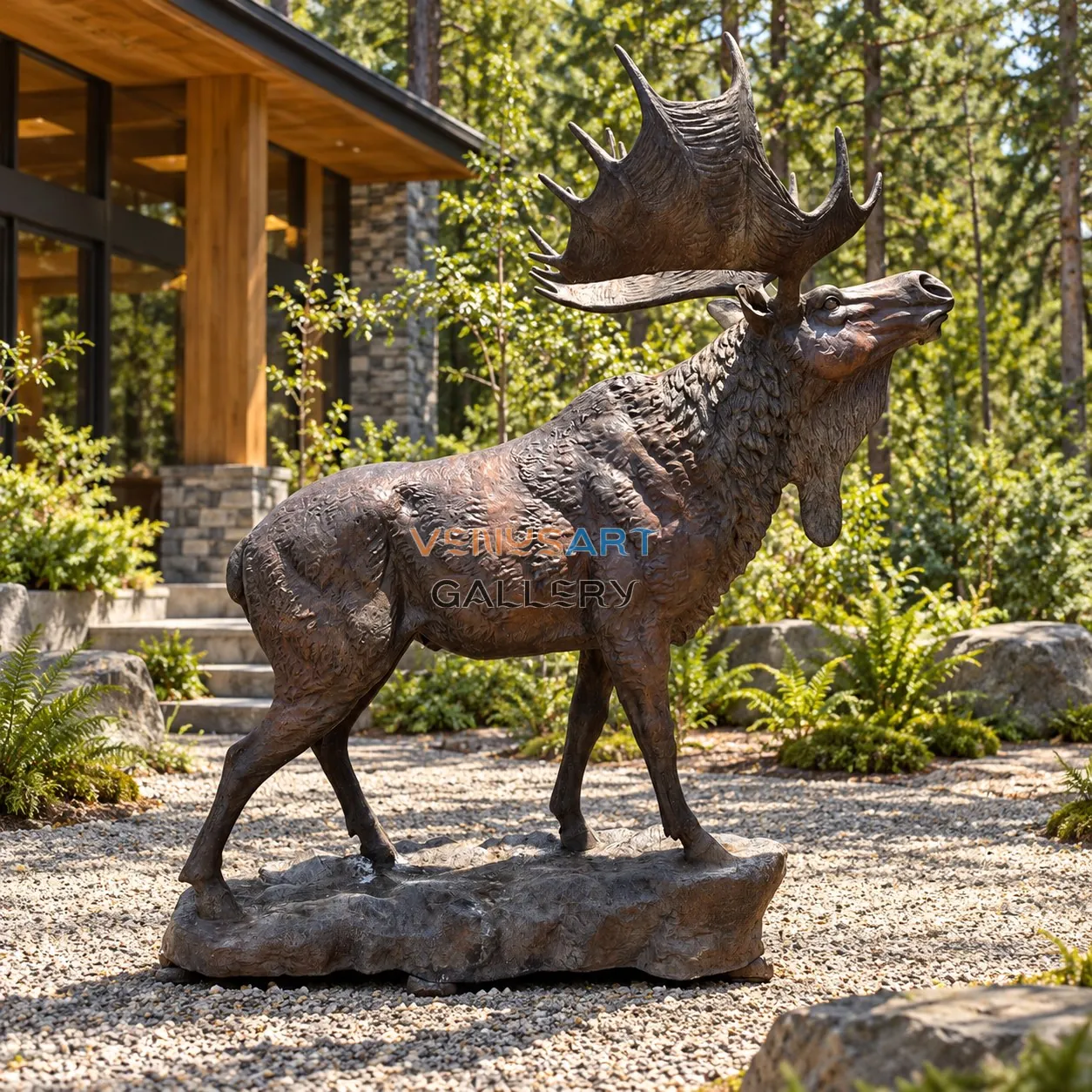 Standing Moose Sculpture — placement concept, not an installed project