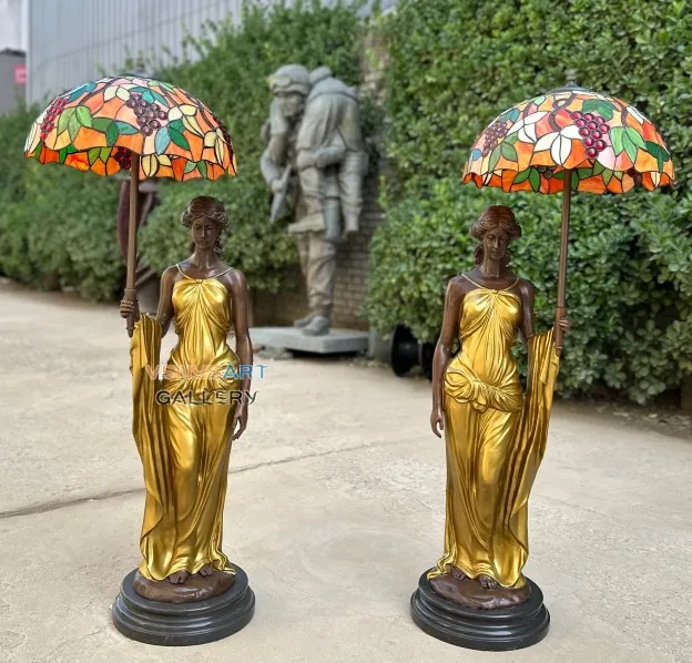 Figural Stained Glass Lamp Collection — product photograph