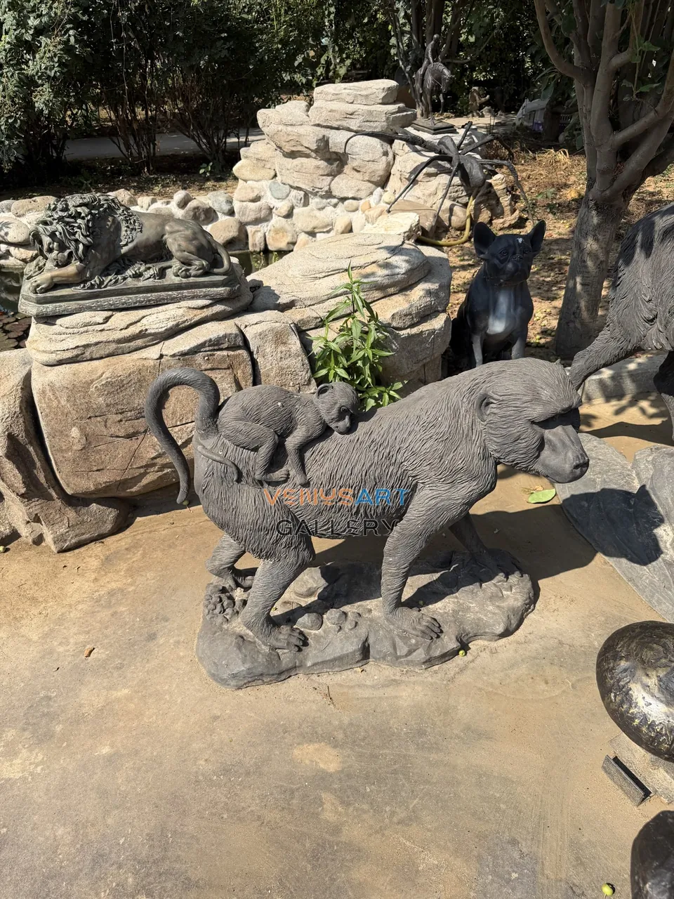 Monkey Riding Baboon Sculpture — product photograph 1 showing the reference form and finish