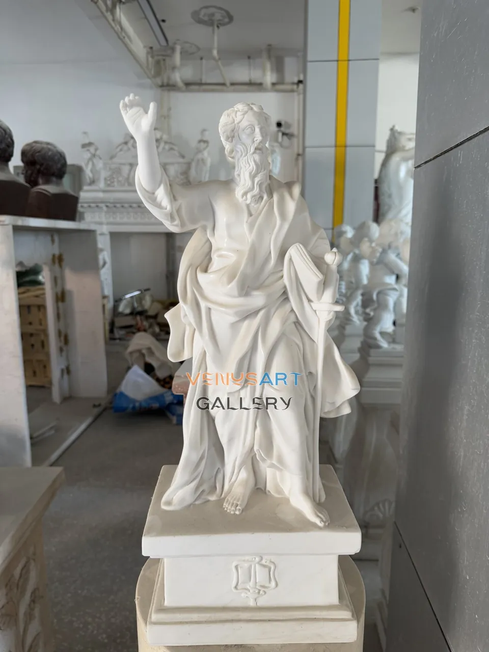Bearded Figure Holding Tablets — product photograph 2 showing the reference form and finish