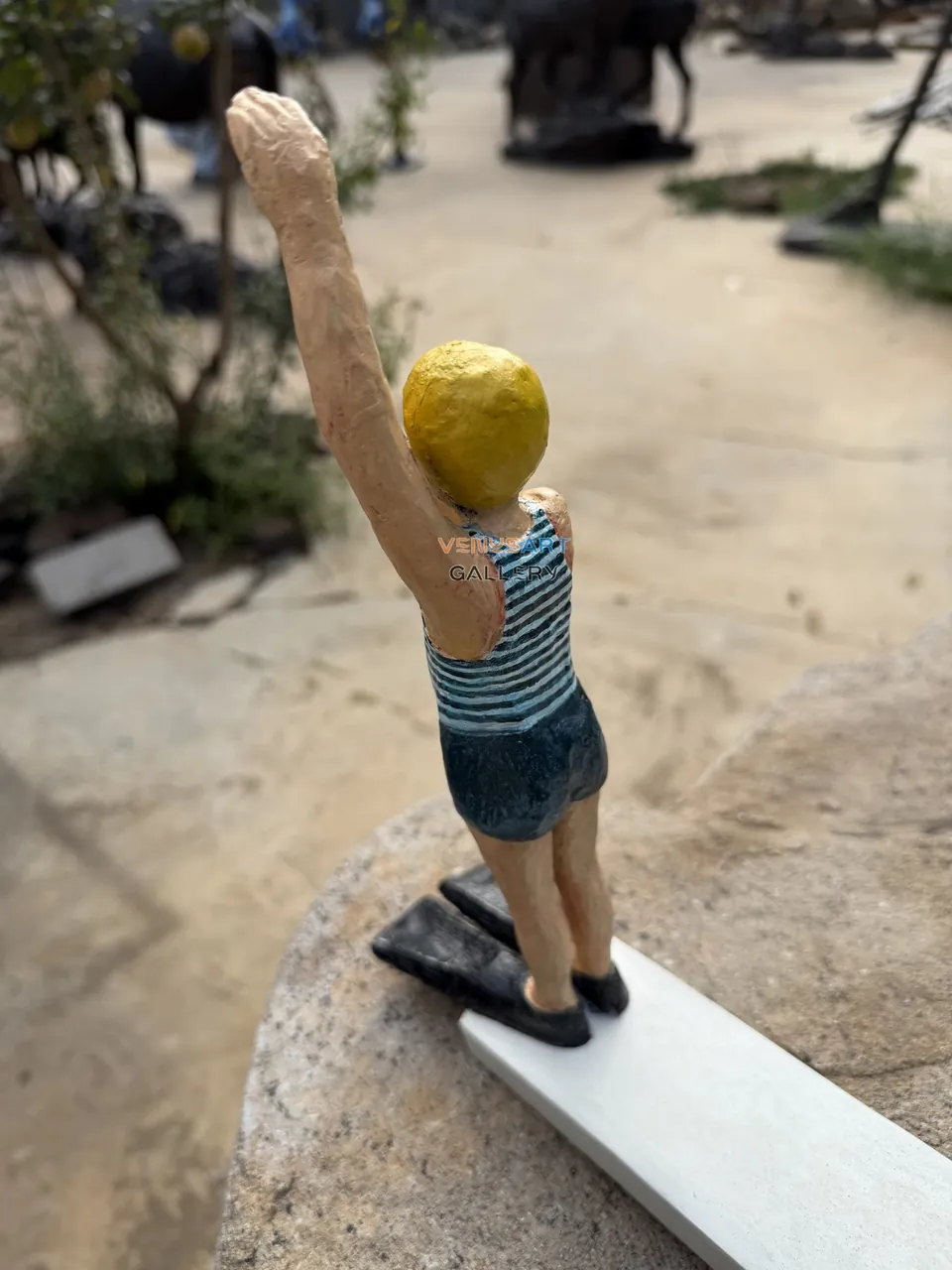 VT-046 diving child sculpture product photograph, view 6