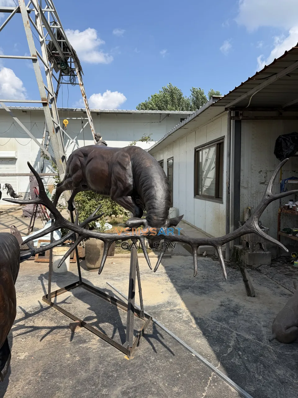 Leaping Antlered Stag Sculpture — product photograph 2 showing the reference form and finish