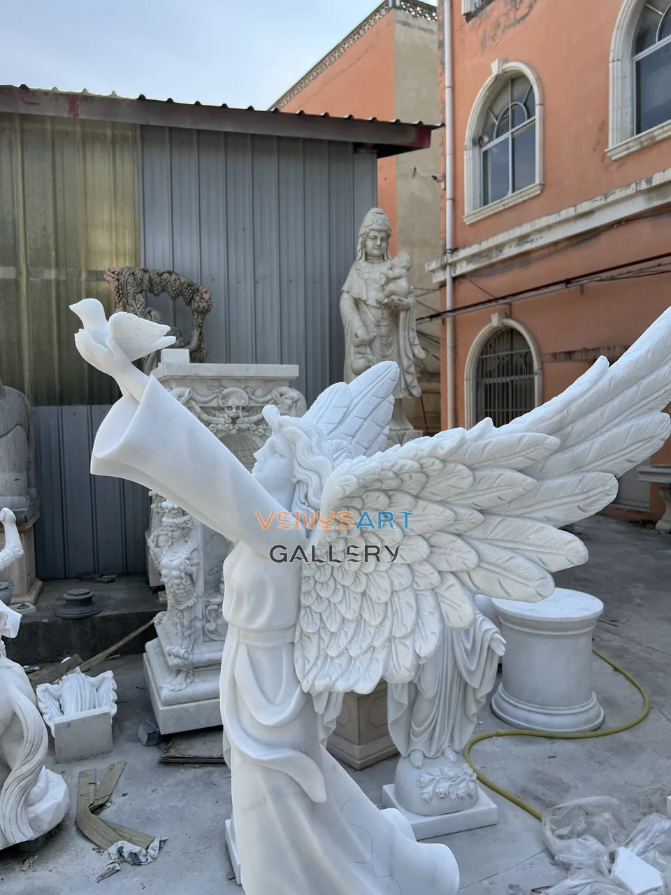 Winged Angel Marble Garden Fountain — product photograph 3 showing the reference form and finish