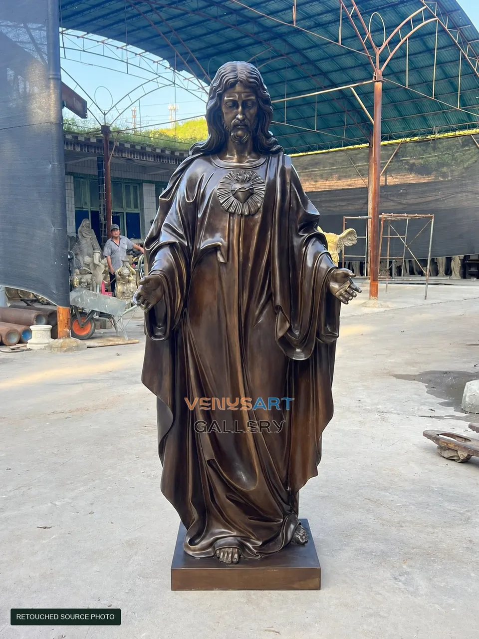 Sacred Heart Jesus Sculpture — digitally retouched product photograph 2 showing the reference form and finish