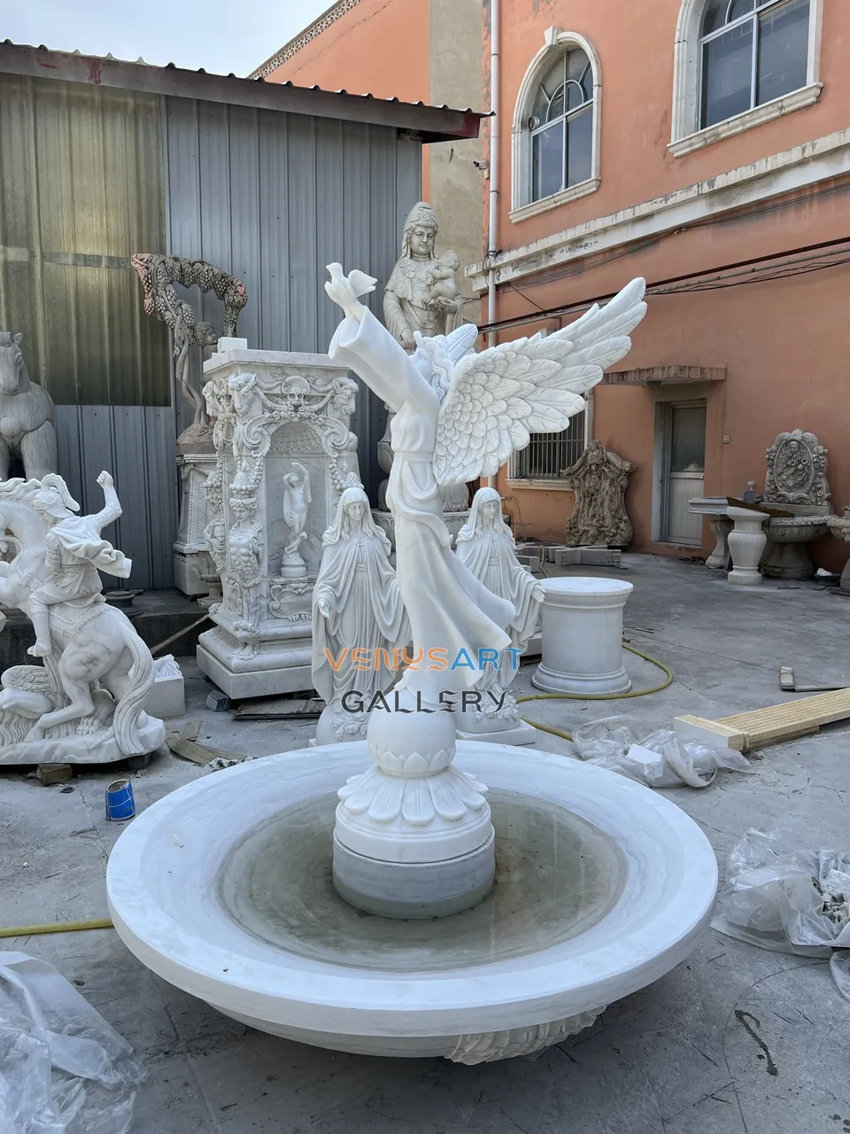 Winged Angel Marble Garden Fountain — product photograph 1 showing the reference form and finish