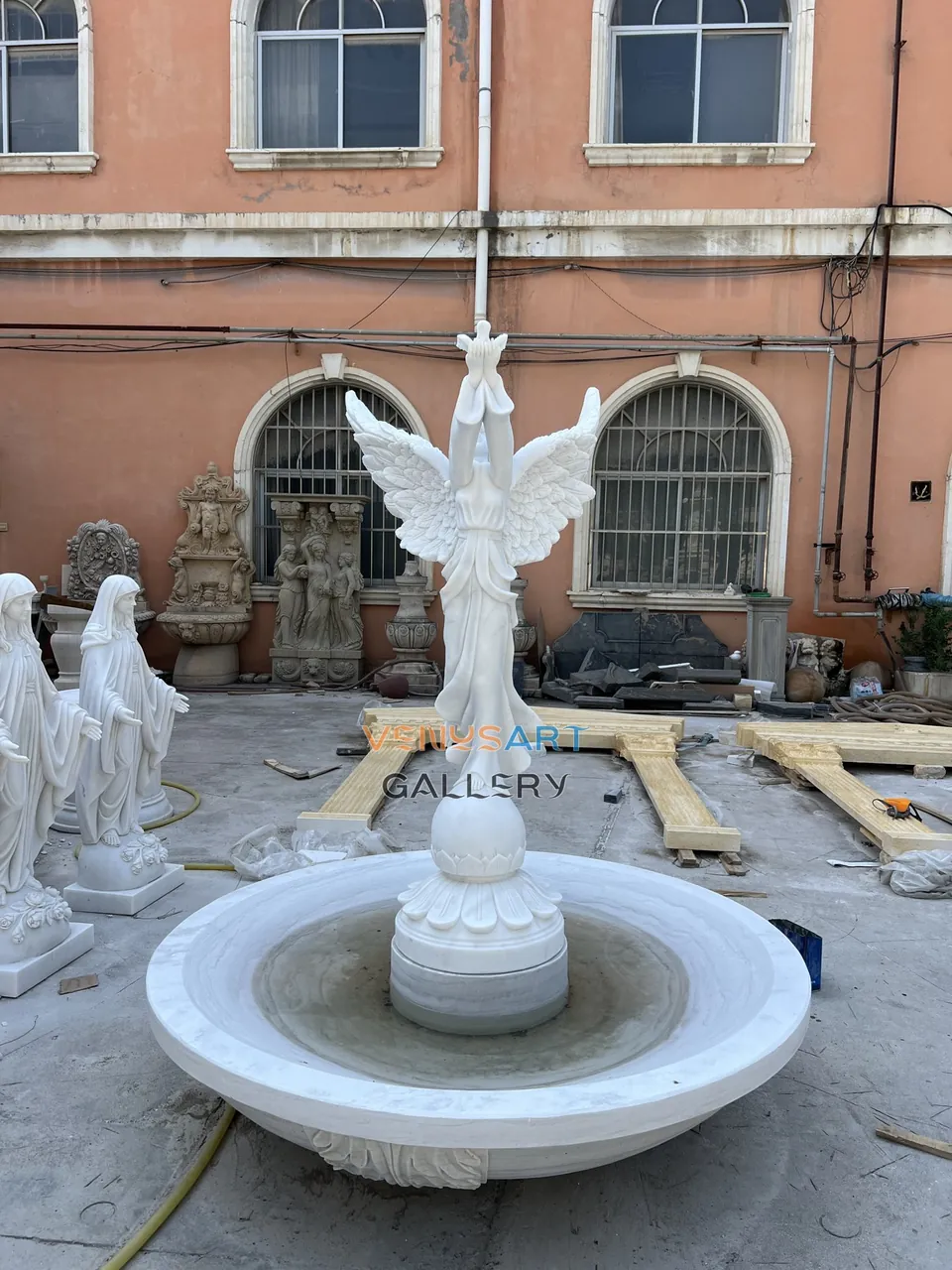 Winged Angel Marble Garden Fountain — product photograph 2 showing the reference form and finish