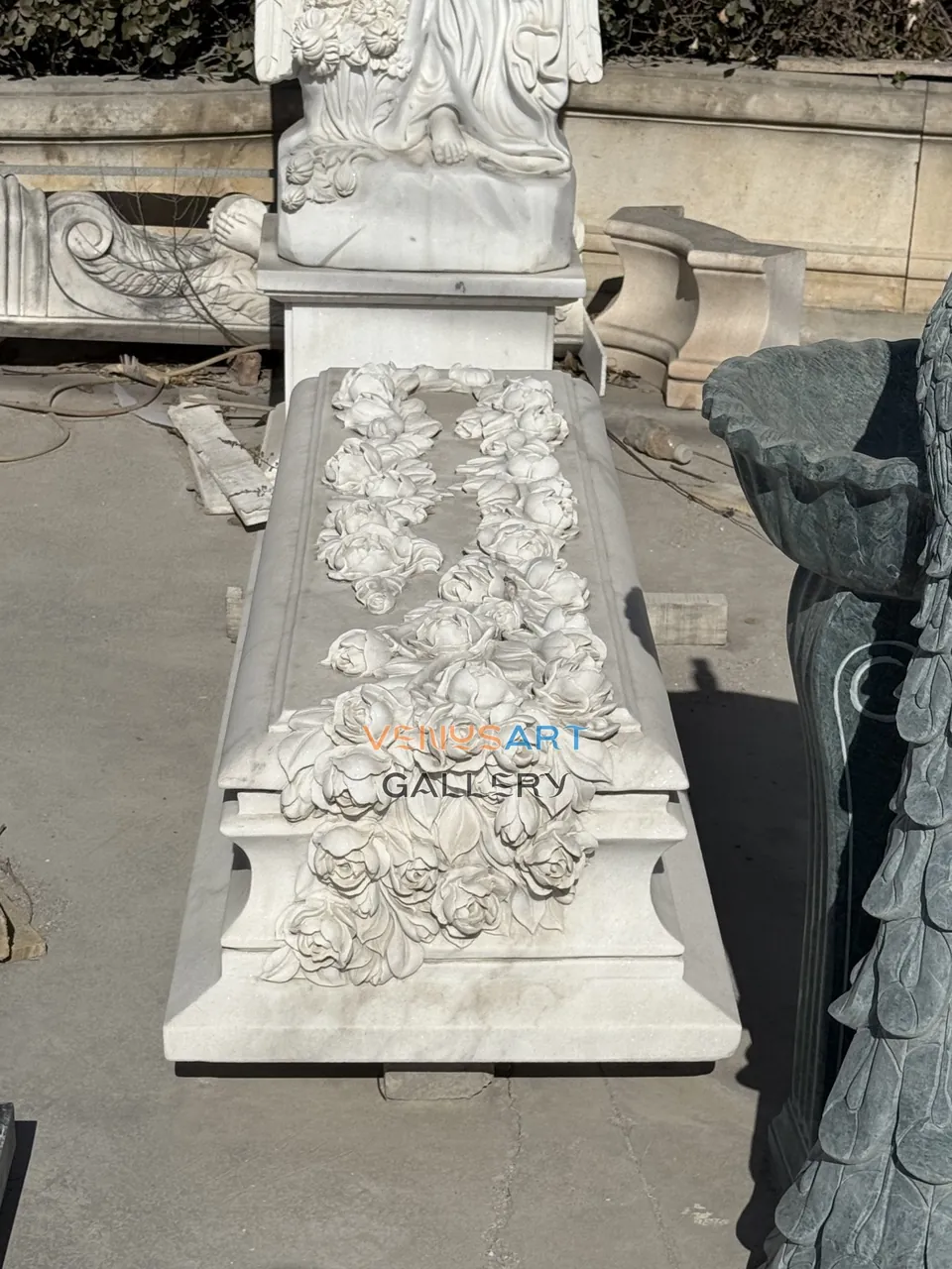 Rose Relief Memorial Slab — product photograph 1 showing the reference form and finish