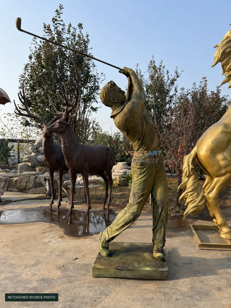 Bronze Golfer Swing Sculpture — digitally retouched product photograph 1 showing the reference form and finish