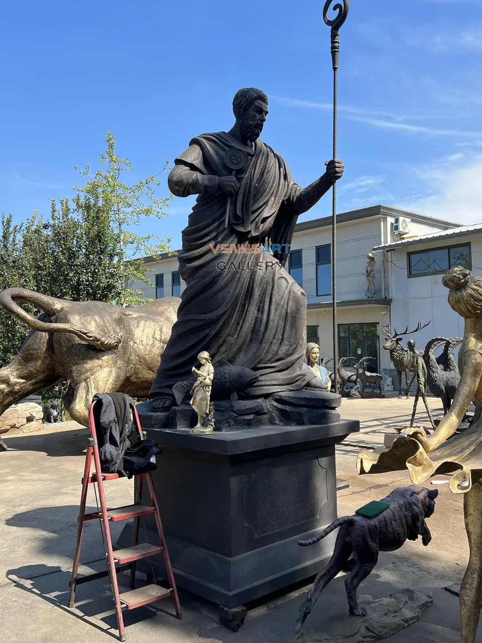 Robed Saint with Staff Sculpture — product photograph 1 showing the reference form and finish
