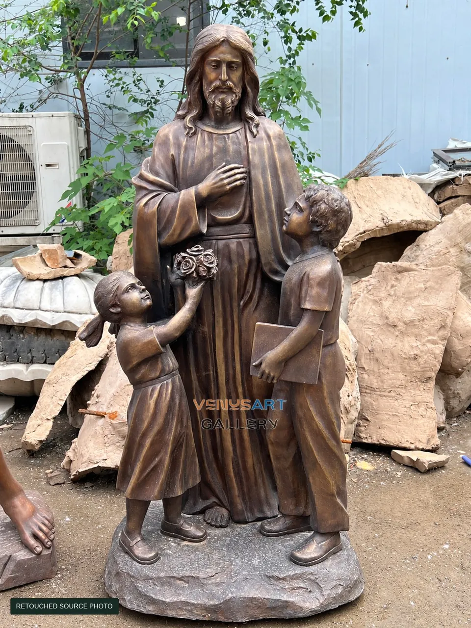 Jesus with Children Sculpture — digitally retouched product photograph 1 showing the reference form and finish