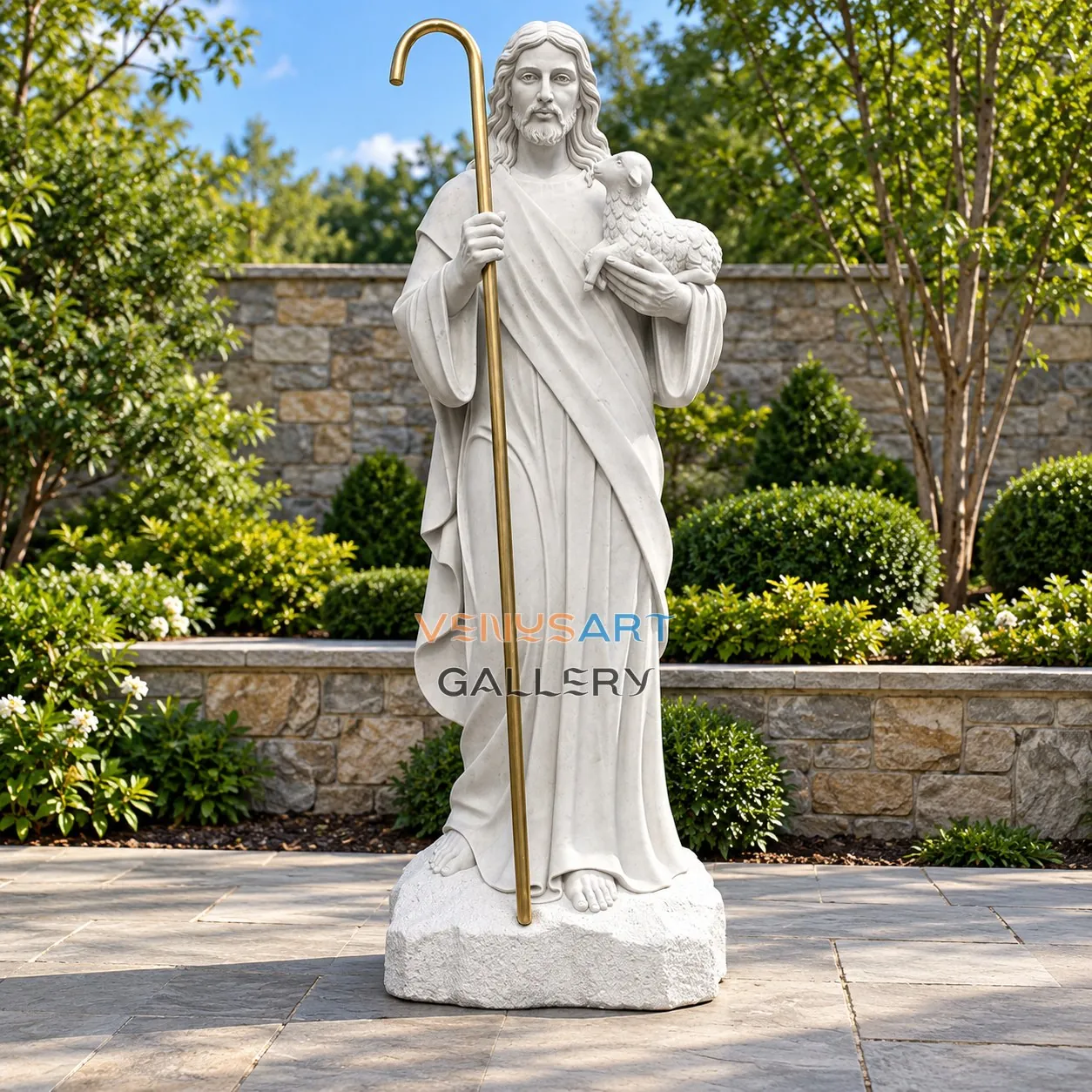 Jesús con cayado de pastor