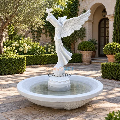 Winged Angel Marble Garden Fountain