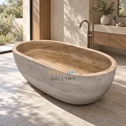 Warm Stone Oval Bathtub