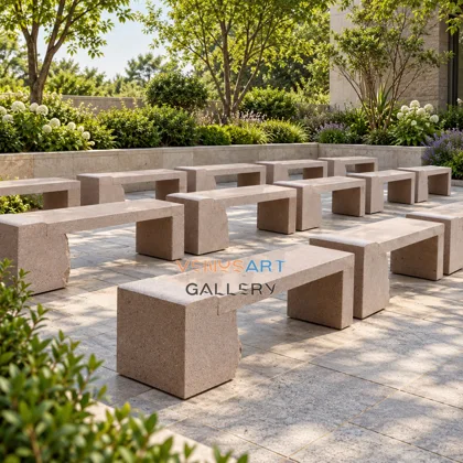 Minimal Straight Stone Bench Collection