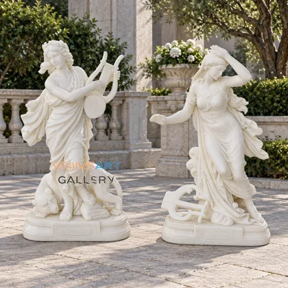 Floral Drapery Figure Pair