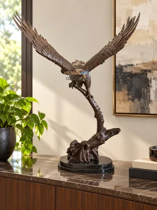 Eagle with Spread Wings on a Branch