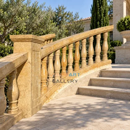 Warm Stone Curved Balustrade