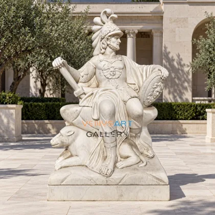 Seated Armored Shield Bearing Figure