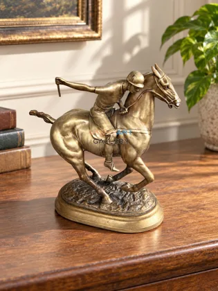 Polo Horse and Rider Figurine