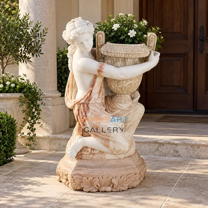 Two Tone Embracing Figure Planter
