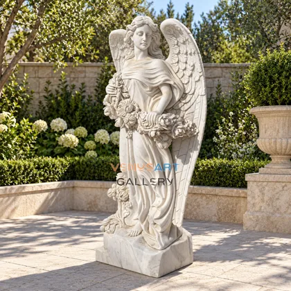 Angel with Long Wings and a Garland