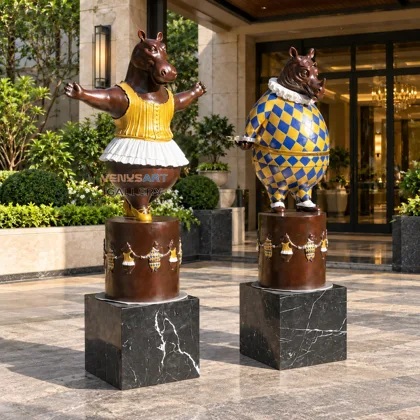Colorful Hippo and Rhinoceros Character Collection