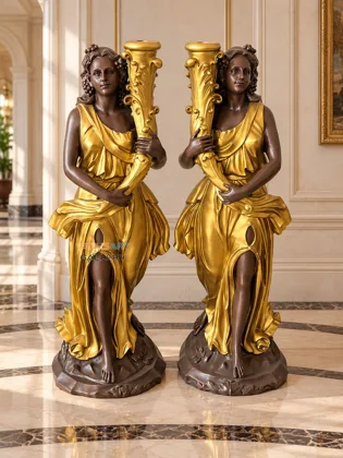 Pair of Female Figure Lamp Bases