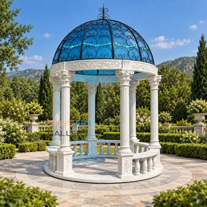 Blue Dome Marble Garden Gazebo