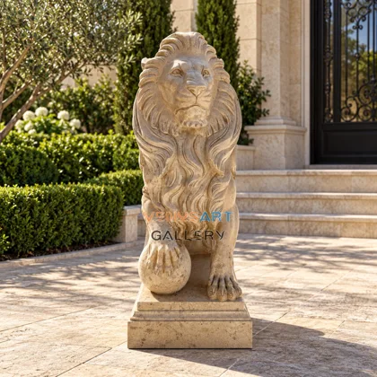 Seated Stone Guardian Lion