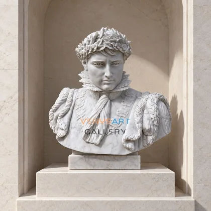 Laurel Crown Draped Male Bust