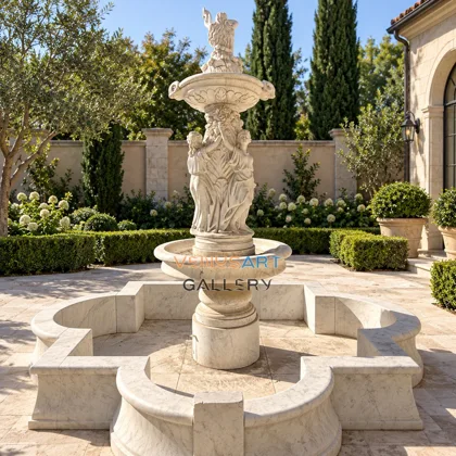 Shell Back Figural Two Tier Fountain